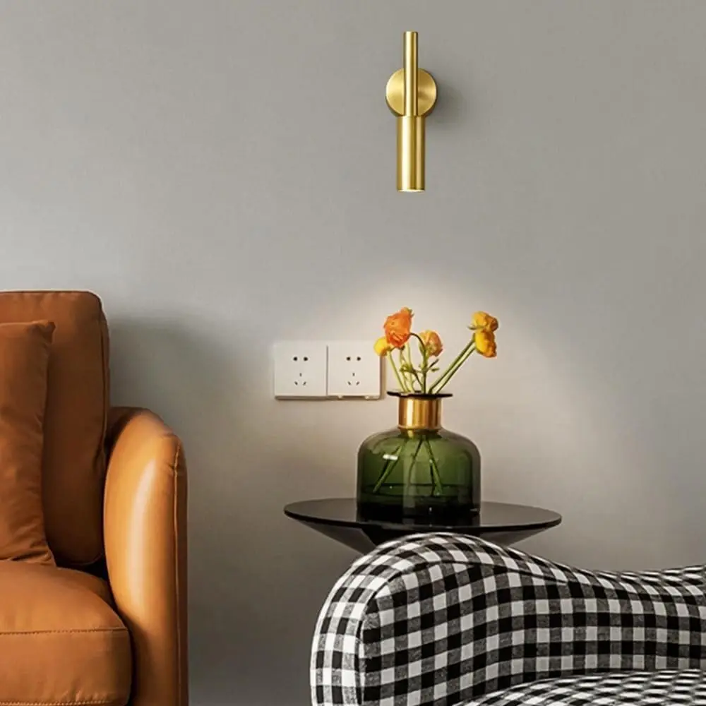 Wall Mounted Reading Light for Bedroom Bedside Indoor LED Wall Sconce Living Room Study Room 5W Wall Lamps Adjustable (GD BK WH)