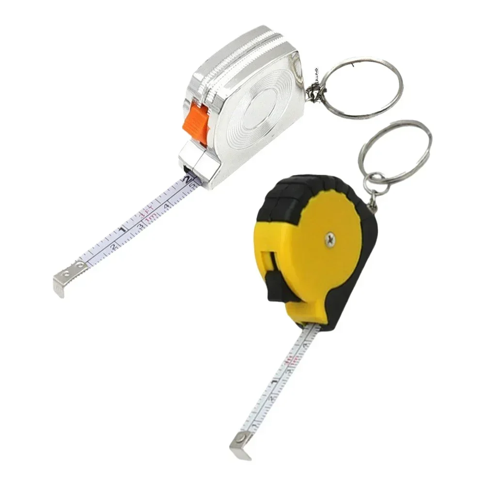 1M Retractable Ruler Measure Key Ring Small Steel Tape Measure Construction Tools Portable Pull Ruler Tape Measure Gauging Tools