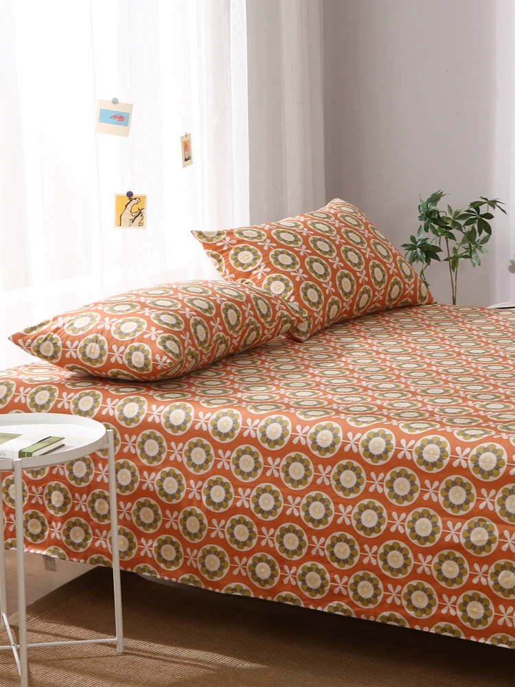 Pure Cotton Bed Sheet Single Piece for Single Double Bed 12151820m100 Pure Cotton Bedding Comforter Cover Plant Floral Pattern
