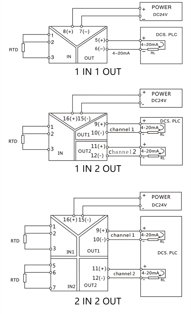 PT100 PT1000 Temperaturtransmitter 4-20mA RTD Temperaturmodul Signalkonverter DIN-Schienenmontage – Detail 7