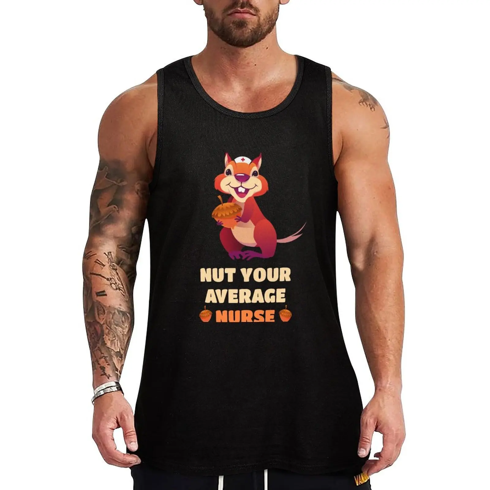 

Funny Squirrel Nurse Tank Top man vest running shirt underwear