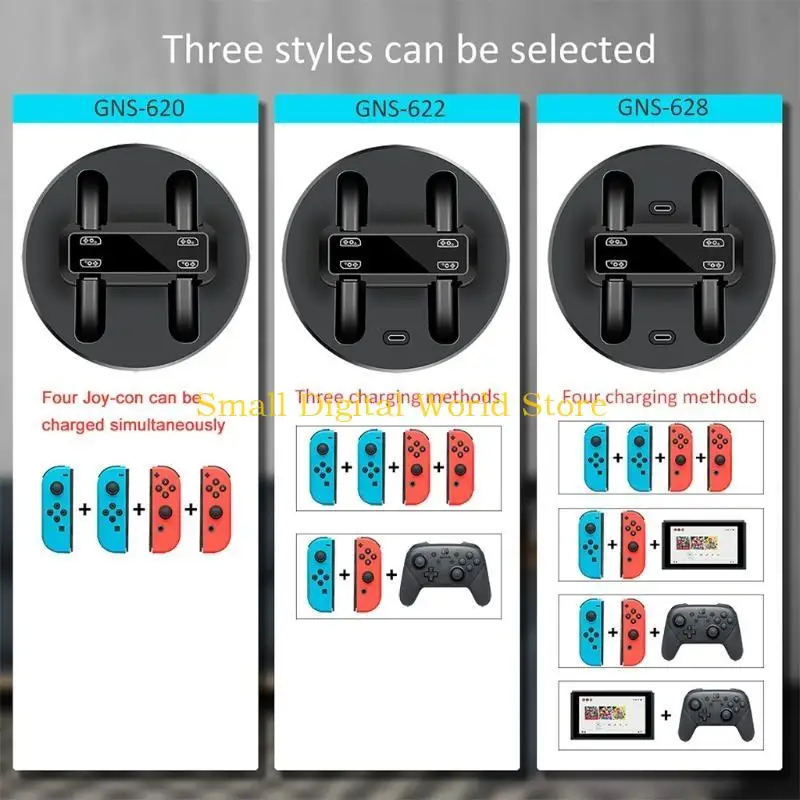 77ub Fit for Switch Console e Controller com várias portas carregamento para cobrança simultânea