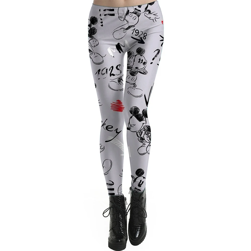 Disney Minnie and Mickey Mouse print Leggings For Women Leggings camouflage Fitness Pants Soft Stretchy Tights Leggings Physical