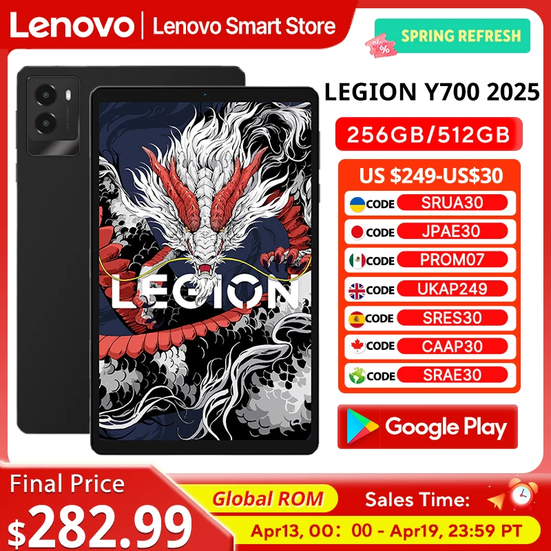Lenovo LEGION Y700 2025 Tablet Global ROM Snapdragon 8 Gen 3 Octa Core 8.8 Inch 165Hz Display Android 6550mAh Pad PC