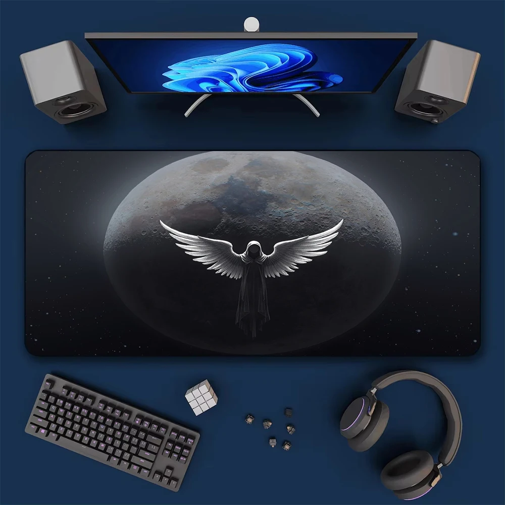 XXL Large Dark Angel Wings Series Rubber Anti-Slip Mouse Pad Computer Laptop Mechanical Keyboard Desk Mat Carpet Customizable