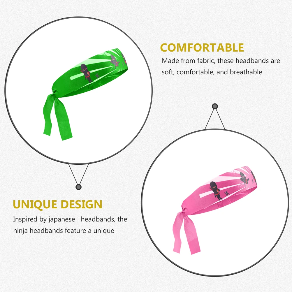 12 قطعة من عصابات رأس النينجا قابلة لإعادة الاستخدام وقابلة للتنفس للتدريب على الألعاب الرياضية مقاس واسع #4