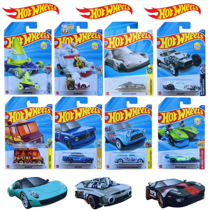 Nueva funda Hot Wheels 2025 N, Porsche BMW Ford Honda, coches modelo de juguete, escala 1/64, vehículo fundido a presión, serie principal