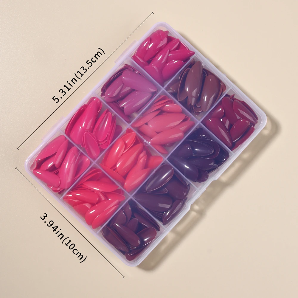 360 قطعة (12 مختلطة) طرف أظافر طويل بلون اللوز عاري اضغط على الأظافر متوسطة الحجم، لون حلوى معكرون مناسب تمامًا تصميم أكريليك كاذب N #6