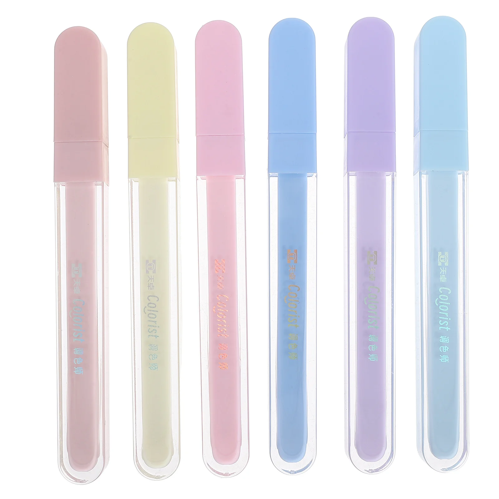 

6pcs Glitter Highlighters Fluorescent Marker Pens Tip Non-Bleed Sparkly Bible Study Sunday School Kids Activity Office