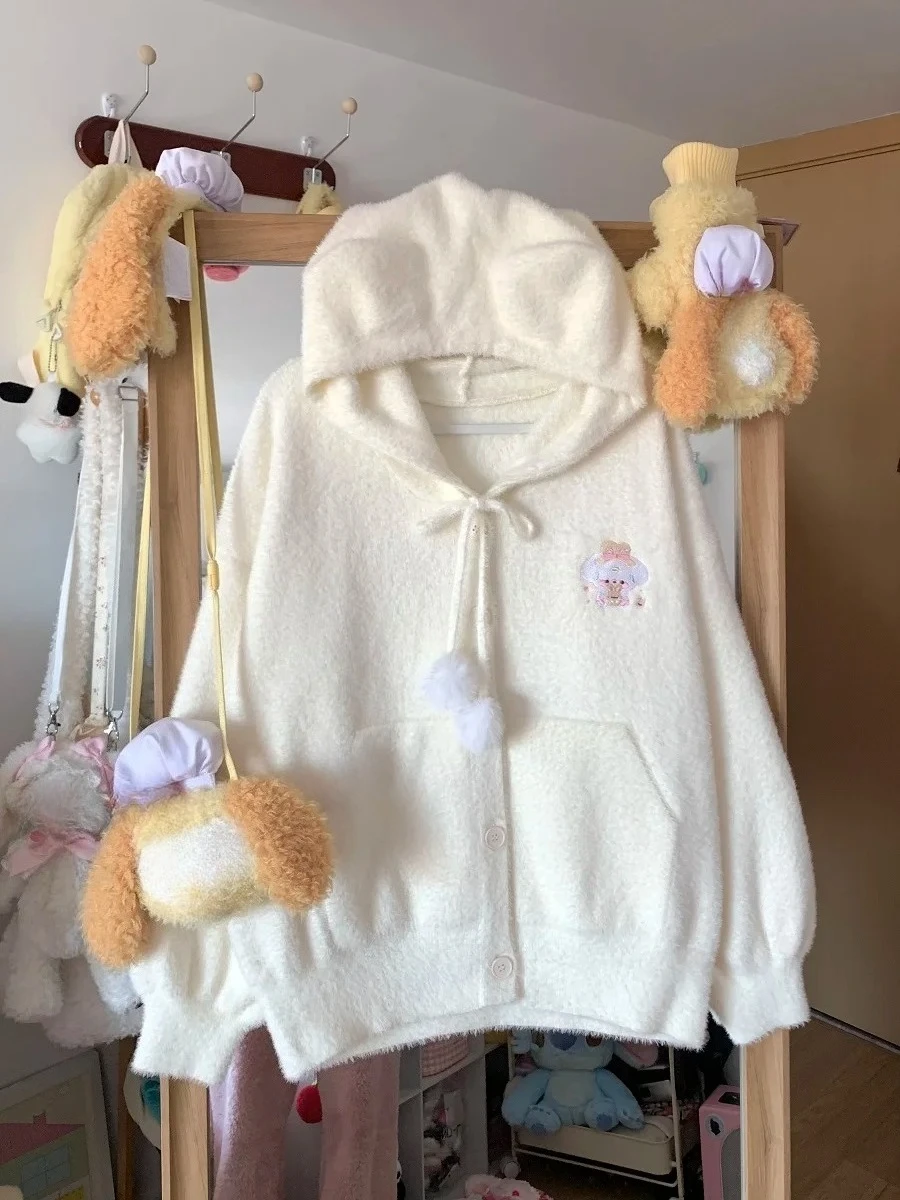 Sweet Japanese Kawaii Short Overcoats Women Lolita Thin Jacket Female 2000s Vintage Clothing Street Wear Dress Coats Y2k Autumn