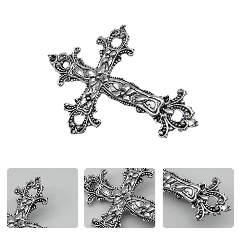 Catholic for Shape Hairpins All-match Gothic Alloy Clips Headdress Antique Silver Hair Clip for Kids Bangs Hold Pr