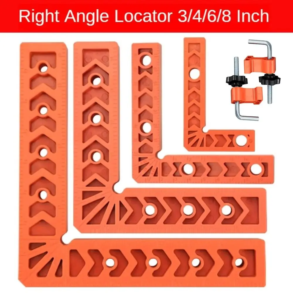 1Set Woodworking Tool Right Angle Ruler Fixed Angle Gripper Plastic 90° Positioner Tool 3/4/6/8 inch L-Shaped