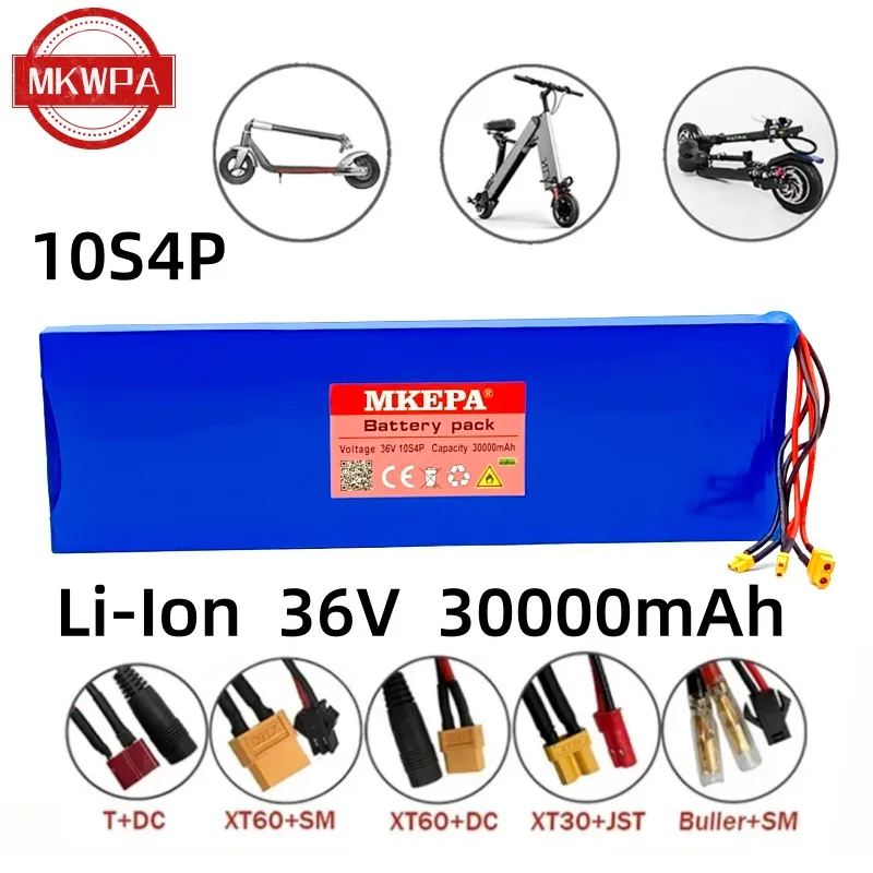 The new 18650 battery pack 10s4p 36V 30AH high-power 600W,suitable for 36V Li-Ion batteries