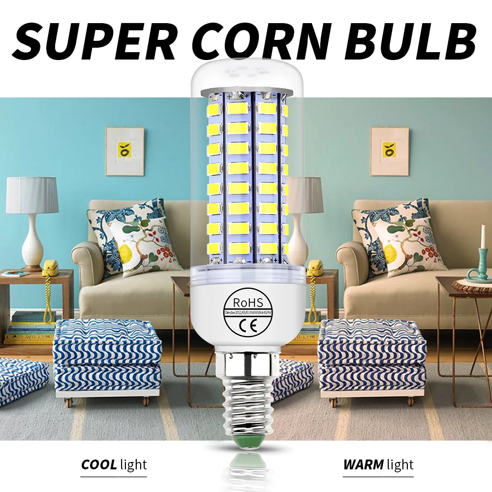 220V Corn Light Bulb LED E27 Lamp E14 Spotlight GU10 Candle LED Light B22 Lampada LED Night Bulb G9 Bombillas Home Chandelier