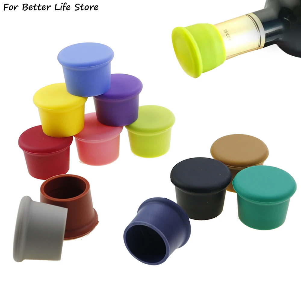 

1Pcs 12 Colour 9 G Creative Soft Silicone Bottle Stopper Round Fresh Beer Wine Odorless Washable And Reusable Good Toughness