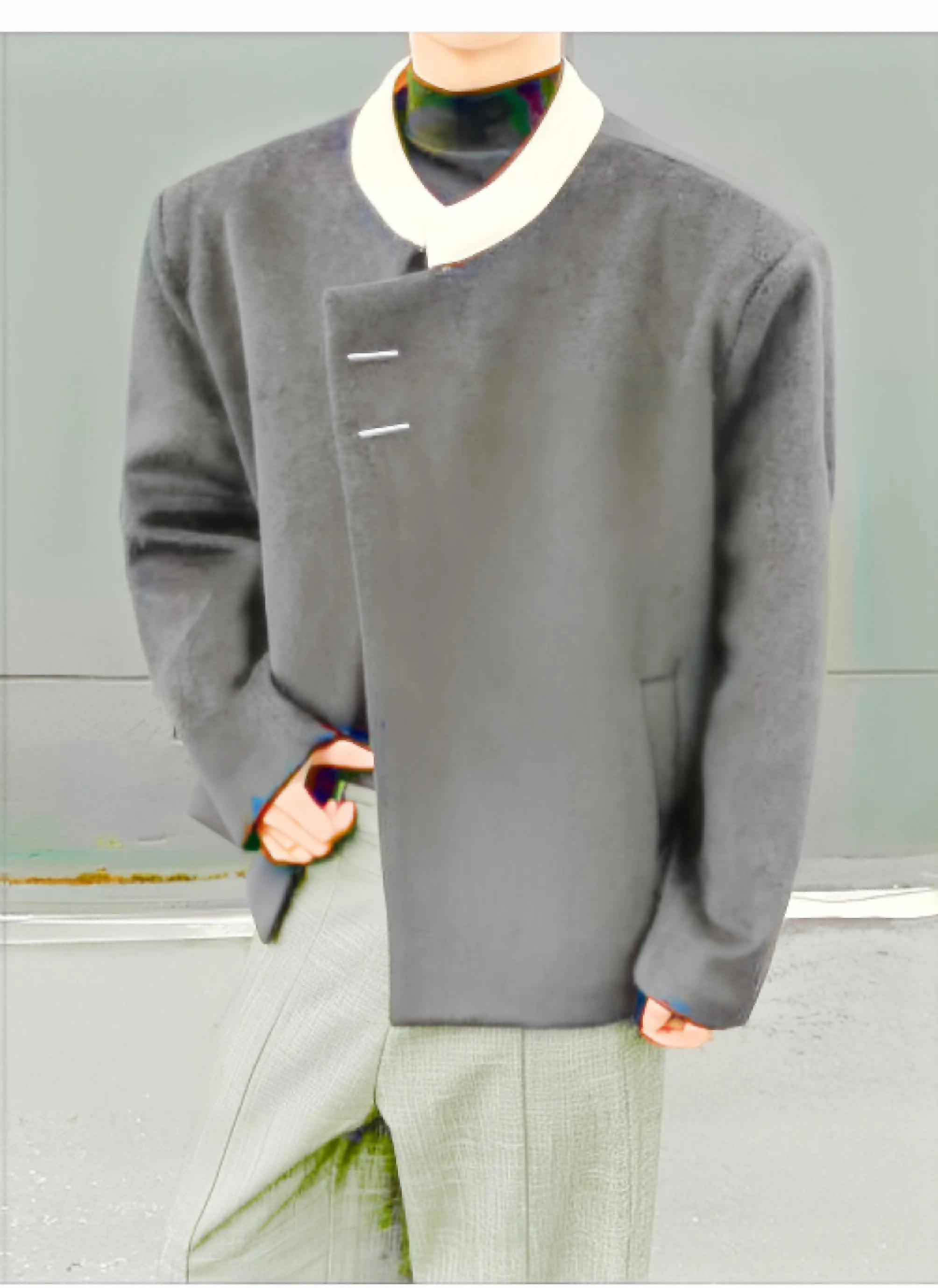 

Мужская повседневная куртка из шерстяной смеси, расклешенная, широкая, объемная, большая, гигантская, огромная, гигантская, монументальная, грандиозная, массивная