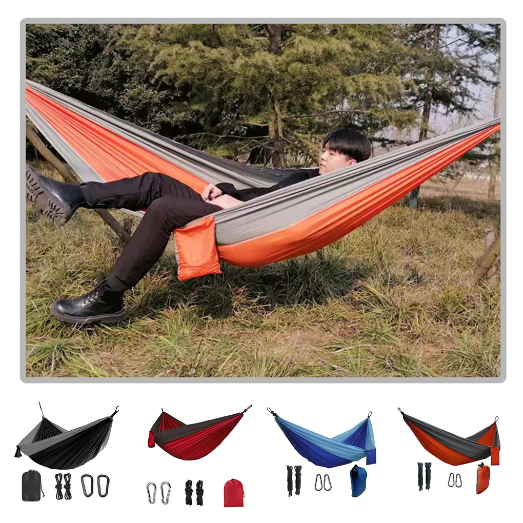 Cloth Garden Sleeping Swing Hammock Lightweight And Convenient Outdoor Durable Hammock For Camping black