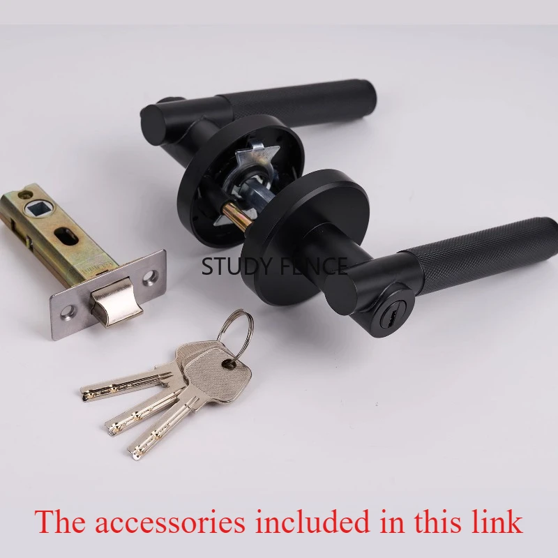 مقبض باب من الفولاذ المقاوم للصدأ داخلي عالمي ثلاثة مقبض بار قفل مقبض الباب المنزلي ملحقات الأجهزة مع مفاتيح #5