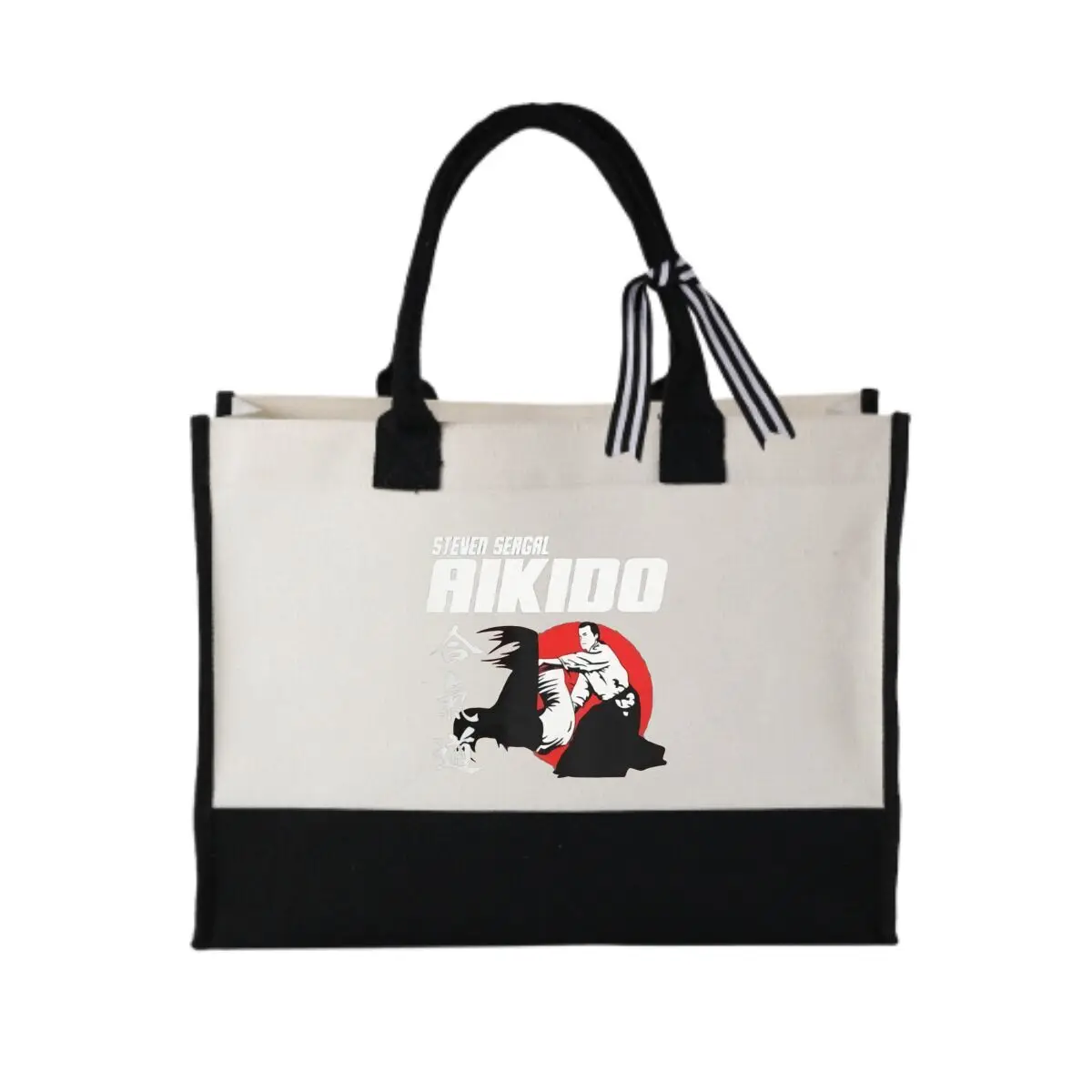 

Steven Seagal Aikido Art Themed Design Practical Patchwork Canvas Tote for Gym Gear Carrying