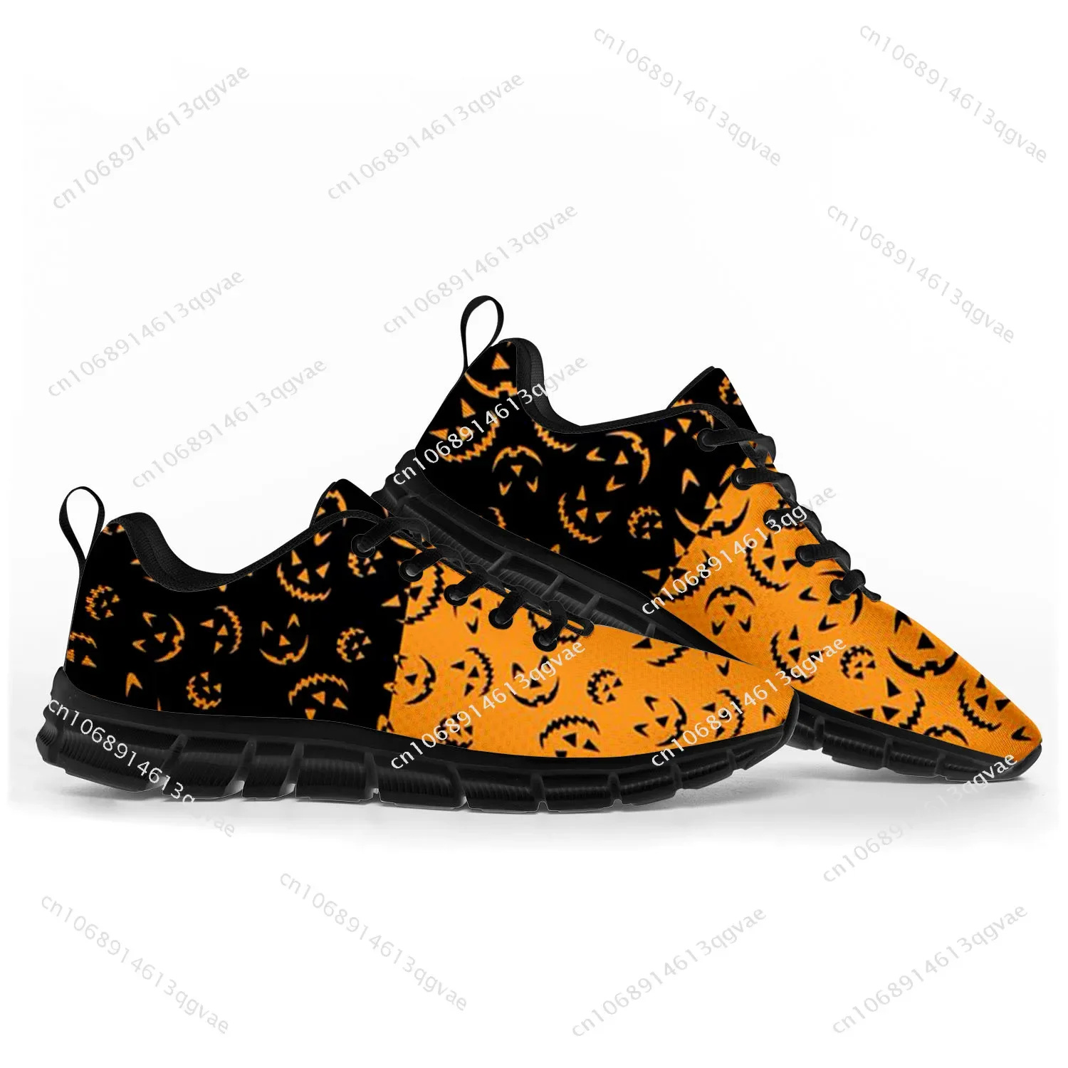 Halloween Pumpkin Sports Shoes Mens Womens Teenager Kids Children Customized Sneakers Tailor-Made Shoe High Quality Couple White