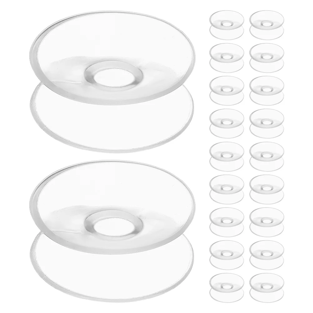 

20Pcs Double Sided Clear Plastic Suction Pads 30mm Strong Hold for Glass Metal Mirrors Aquarium Tables Home Office