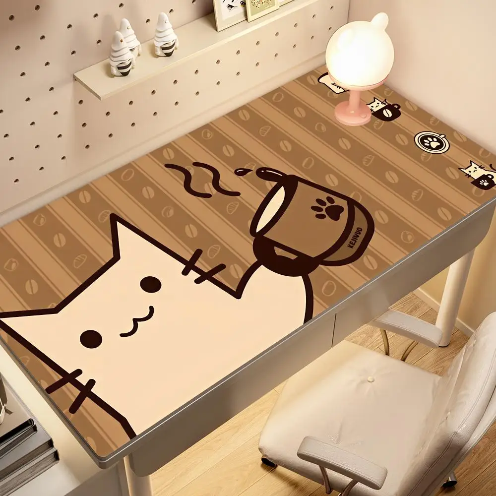 Mouse Pad Coffee Cat Gamer Office Accessories Gaming Mats Desk Mat Large Gamer XXL Mousepad Anime Computer Table Deskmat Pc Pads