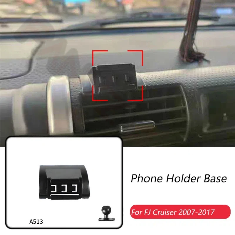 

Автомобильный держатель для телефона, специальные крепления для Toyota FJ Cruiser 2007-2017, фиксированный кронштейн для воздуховыпускного отверстия, базовые аксессуары с шариком 17 мм