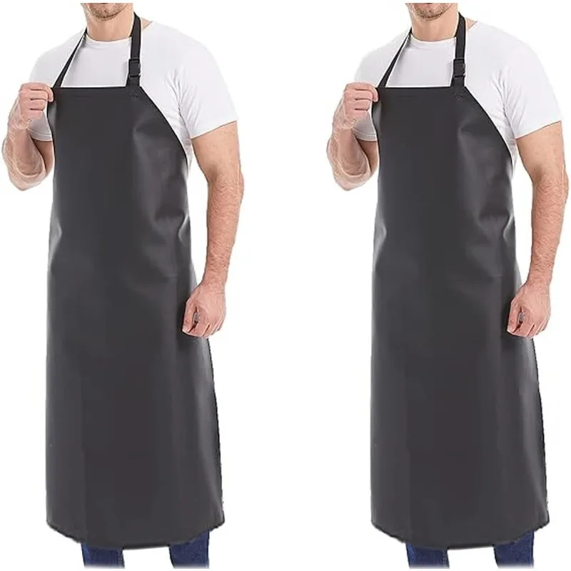 Plastic Work Smock Waterproof PU Apron for Kitchen Housework Restaurant Butcher Clean Industrial Chemical Resistant