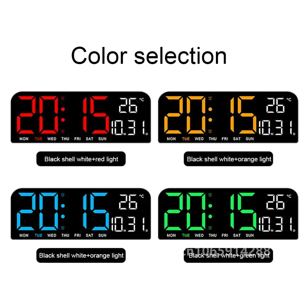 Electronic Digital Clock With 5 Modes Voice Control Adjustable Brightness Table Clock For Office Living Room Bedroom Decor