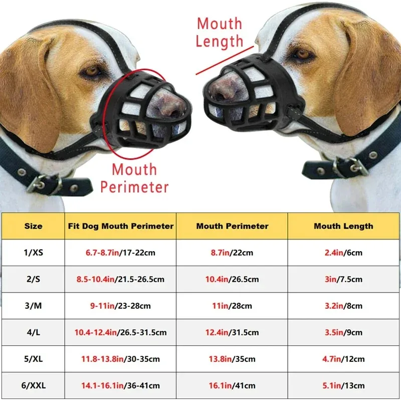 1pc Adjustable Dog Muzzle Soft Silicone Breathable Mesh Strong Basket Small&Large Dog Mouth Muzzles Pet Training Accessories