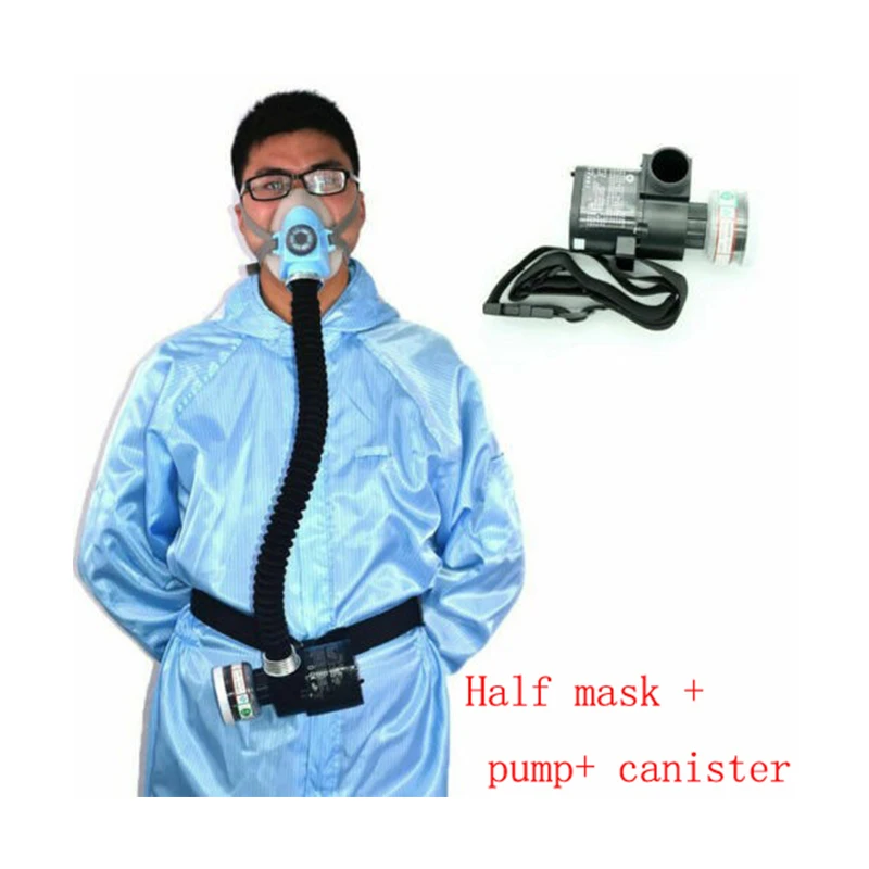 New Electric Constant Flow Air Supply Type Full Face Gas Mask Painting Tool Respirator System Industrial Chemical Safety Use