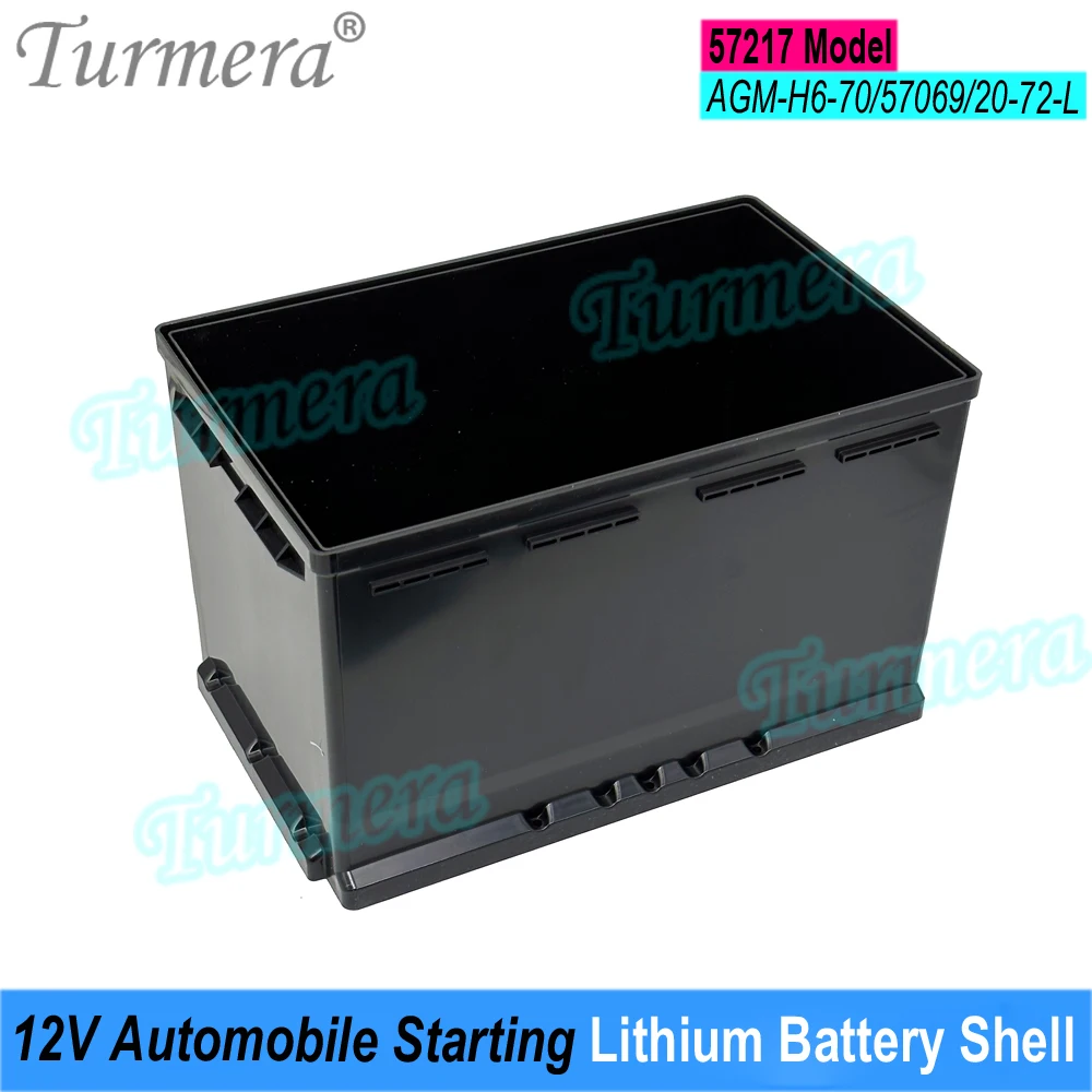 Turmera 12V Car Battery Box 57217 Series Automobile Starting Lithium Batteries Shell for AGM H6-70 57069 Replace Lead-Acid Use