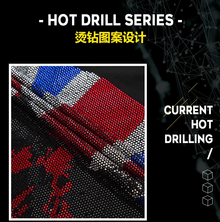 Hip Hop Top Tees Male europe style New Diamonds T Shirt Men 100% coton T Shirts T-shirt Hot drill Tshirt