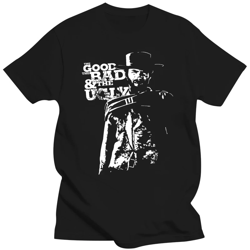 Clint Eastwood : The Good The Bad And The Ugly Western Movie Men's Black T Shirt Youth T Shirt Cool Fashion