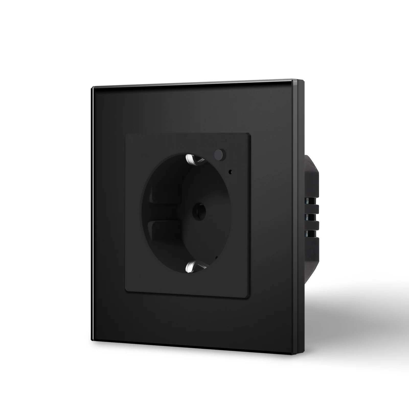 BSEED E-Serie Zigbee Smart-Steckdose Kristallglas-Rahmen EU-Standard Kompatibel mit Tuya App Google Assistant Alexa Sprachsteuerung Sicherer Stecker Schwarz Weiß