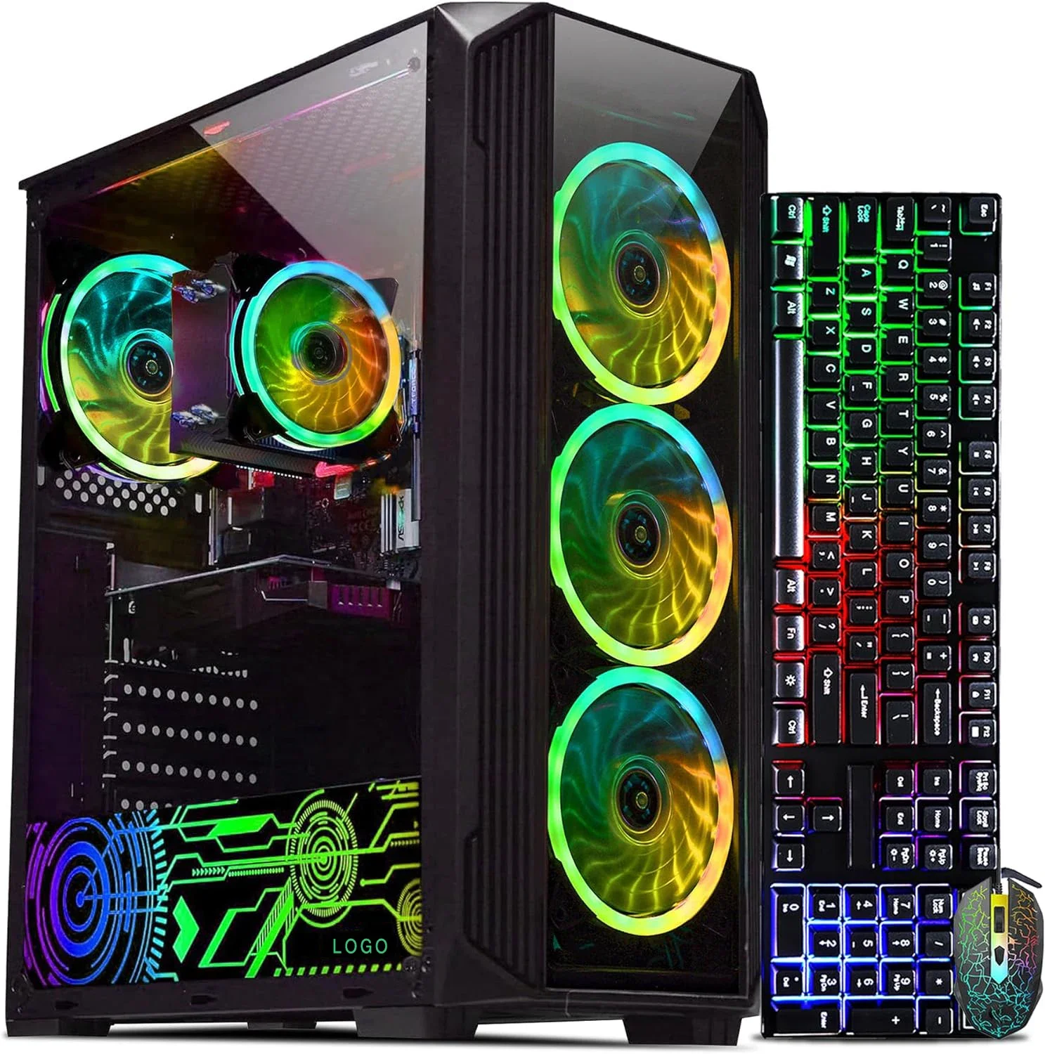 

Professional home gaming computer console RGB gaming PC Core i7 RX 580 8GB GDDR5, 16GB DDR4 RAM Memory, 512G SSD