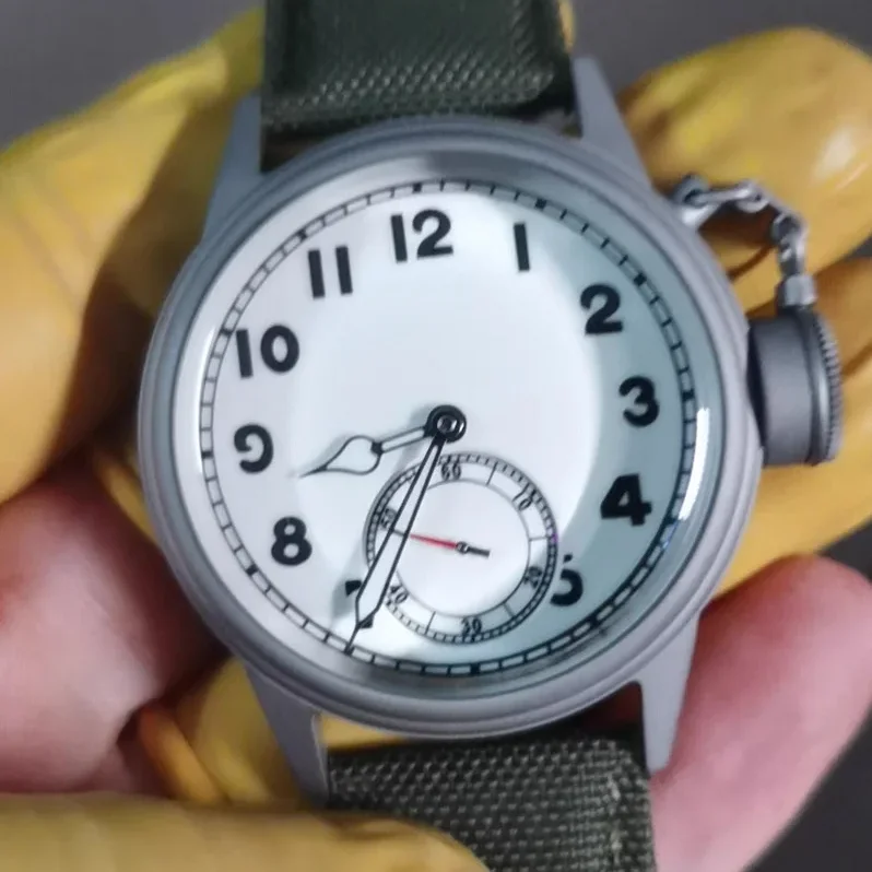 SIDAXIN Men Aviator Watch 38mm Quartz Wristwatch Waterproof Luminous VD78 Sapphire Small Second Dial Crown Protection Device