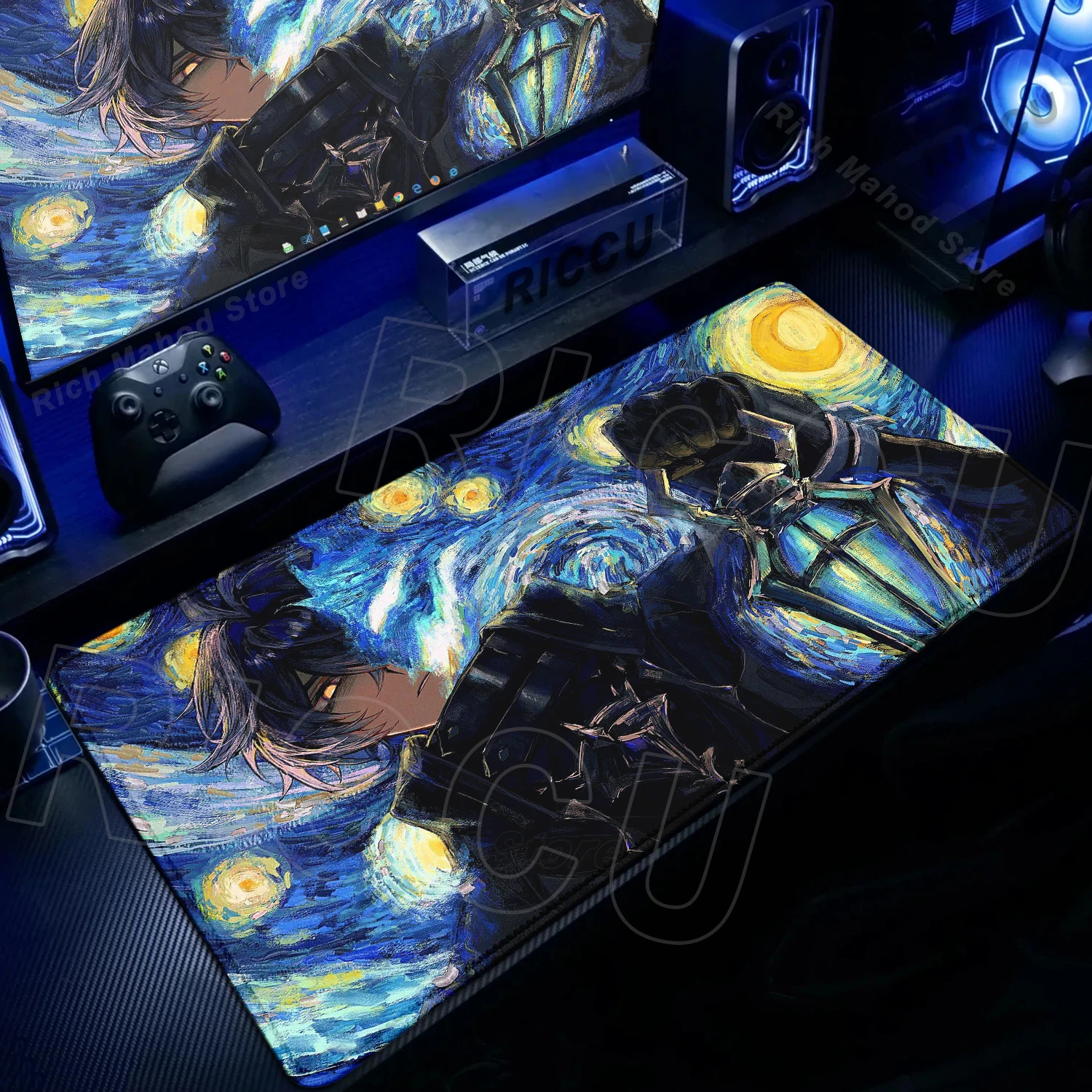 Game Genshin Impact Flins Mousepad Gaming Computer Lock Edge Laptop Desk Mat PC Non-slip Rubber Keyboard Mouse Pad E-Sports Rug