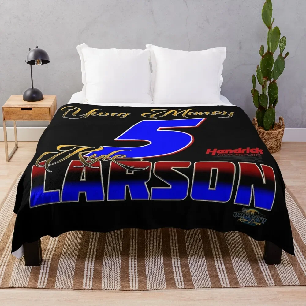 Kyle Larson Yung Money Gold Edition Throw Blanket Thin Fluffys Large Luxury Throw Soft Plaid Blankets