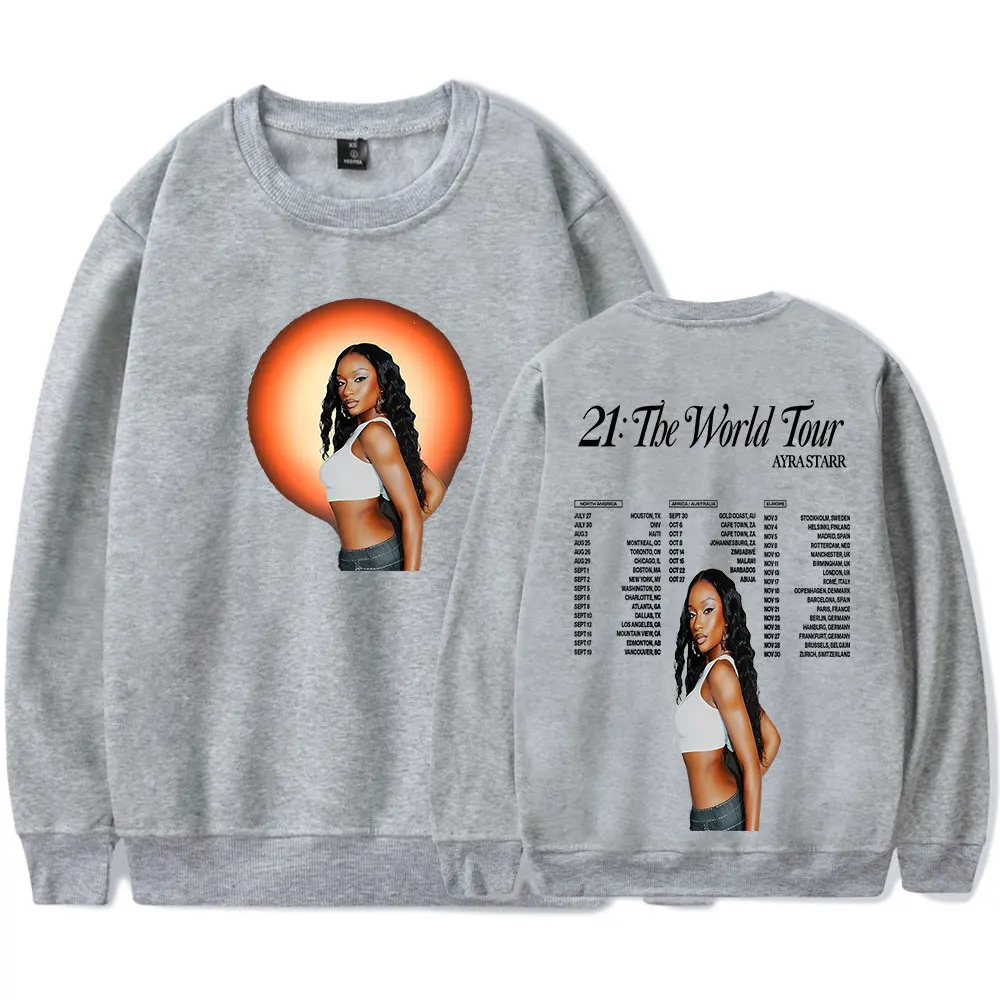 Ayra Starr merch 21 world tour sweater men  capless sweater women unisex music fans hip hop  pullover