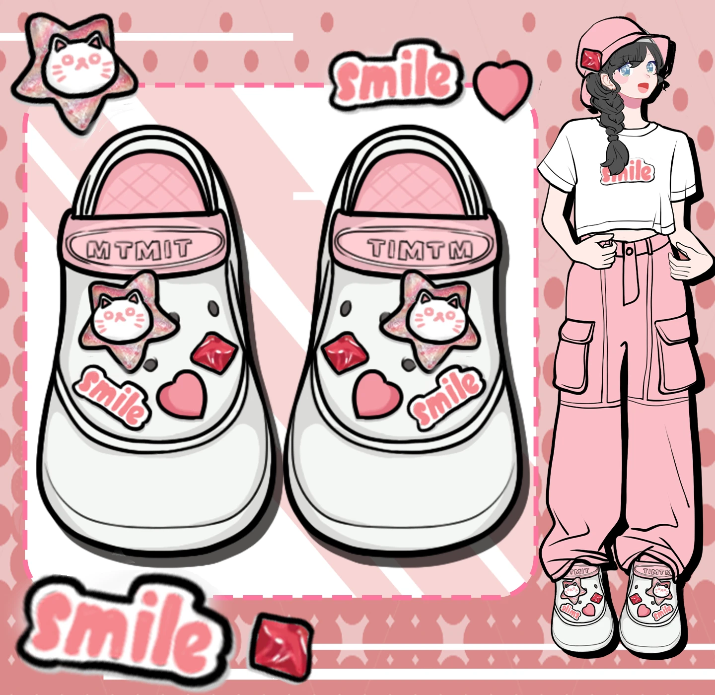 

Лето Amy And Michael 2024, женские модные сандалии с подвесками, женская милая пляжная обувь на массивном каблуке, очаровательные белые уличные тапочки