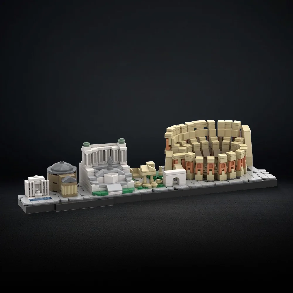 

MOC Rome Skyline Building Blocks Architecture Street View Famous City Skyline Italy Rome Skyline Bricks Model Toy Gift Juguetes