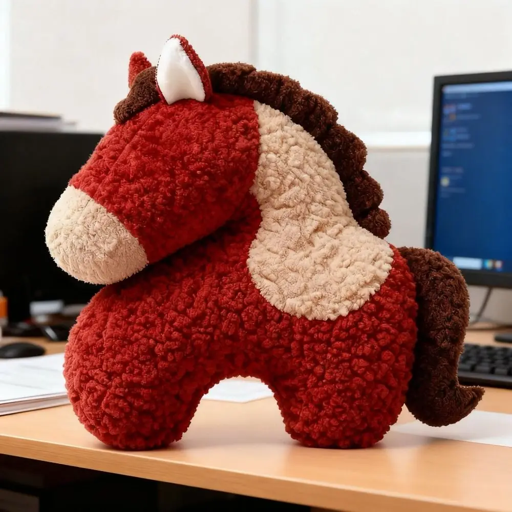

Fun Machine Washable Pony Pillow Material Red Color Cute Pillow Cozy Soft Non-Slip Bottom Soft Pillow Bed Sofa