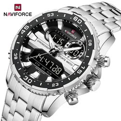 NAVIFORCE NF9234 Original Trend Brand LCD Display Analog Digital Quartz Man Clock 30m Waterproof Luminous Wristwatch