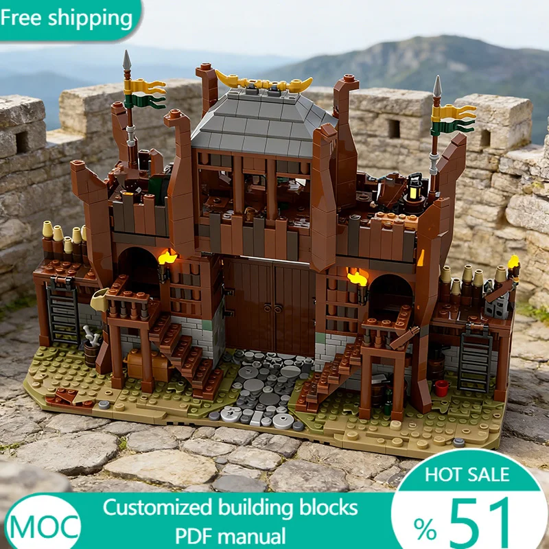 1744 PCS Star Battle Gate of Defense MOC Customize Modular Building Block Kids Design Technology Brick DIY Boy Assembly Toy Gift