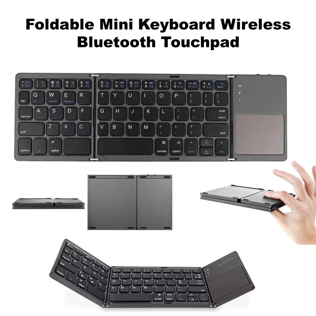 

Mini folding keyboard Touchpad Bluetooth-compatible 3.0 Foldable Wireless Keypad for Windows,Android,ios Tablet ipad Phone