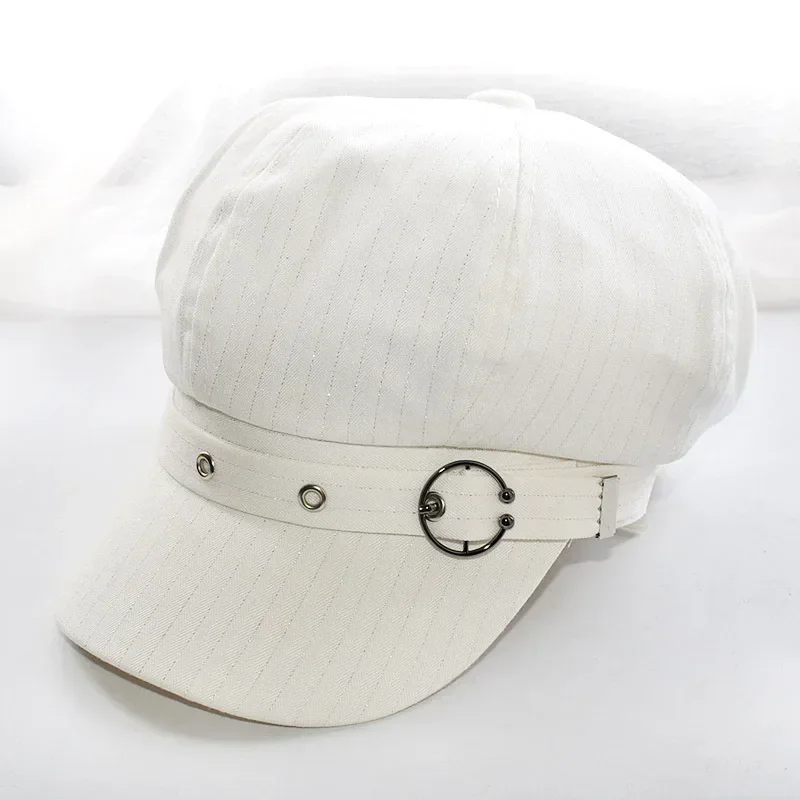Solid Color Octagonal Beret Hats Trendy Windproof Warm Newsboy Hat Casual Painter Cap For Cabbie Girls Autumn Winter Hunting Cap image 5