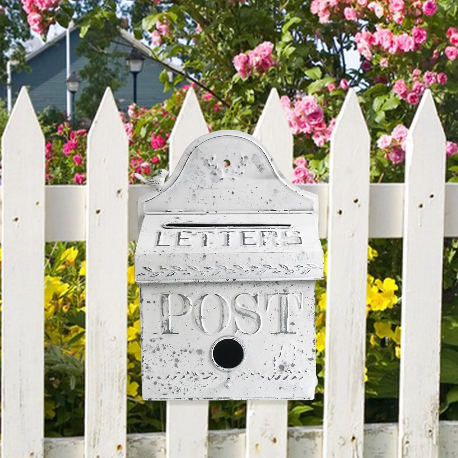 

Wall Mount Mailbox Decorative Post Letter Retro Design Drop Box Post Box for House External Farmhouse Front Door Outdoor Garden