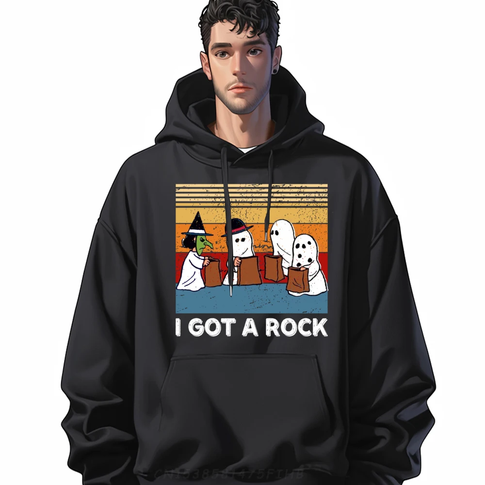 Funny Halloween Retro I Got A Rock Trick Or Treat Designer Hoodies Men Man Luxury Designer Crazy