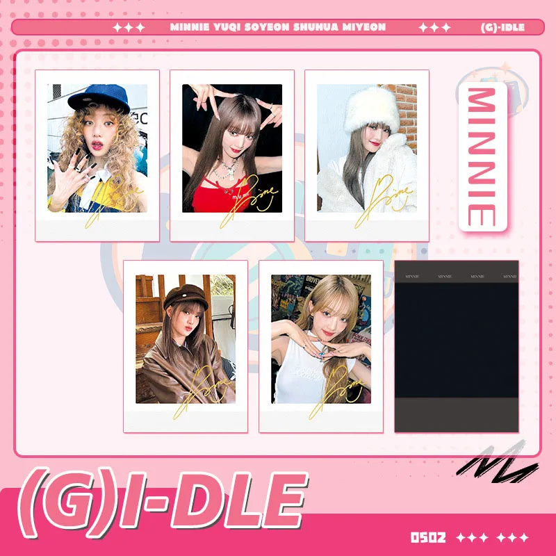 5Pcs/set Ins GIDLE Sign Photo Small card Postcard New Album LOMO Card Songyuqi Minnie So-yeon ChoMiYeon Shuhua Fans Gift Card